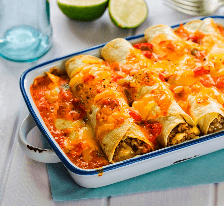 Tortillas γεμιστές με κιμά & λαχανικά